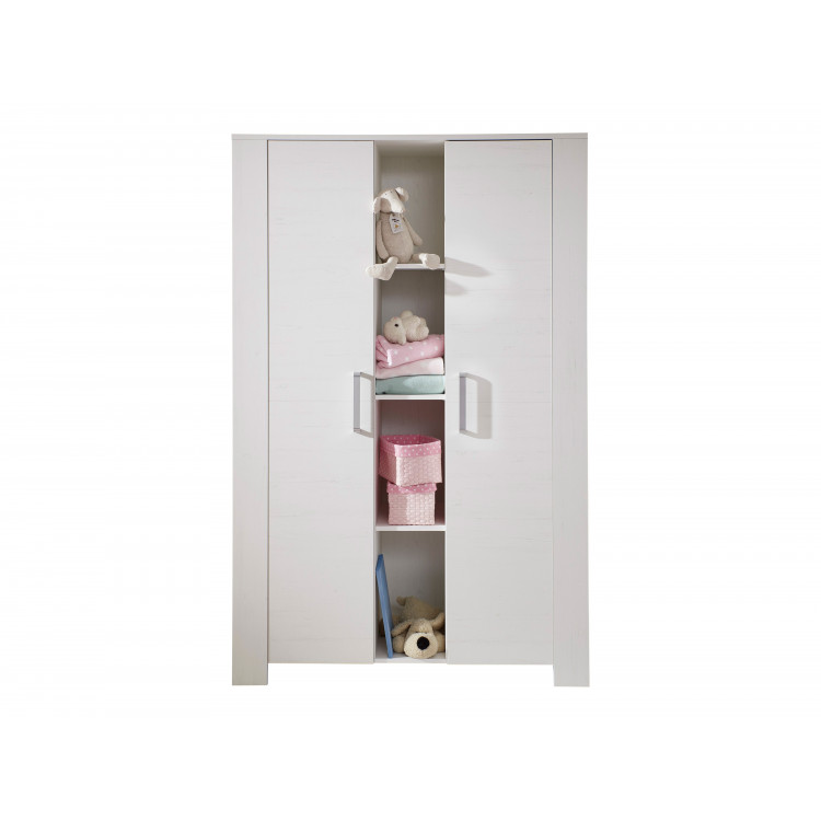 Armoire enfant contemporaine 130 cm en pin blanc Marinette