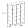 Armoire contemporaine 3 portes coloris blanc Elara