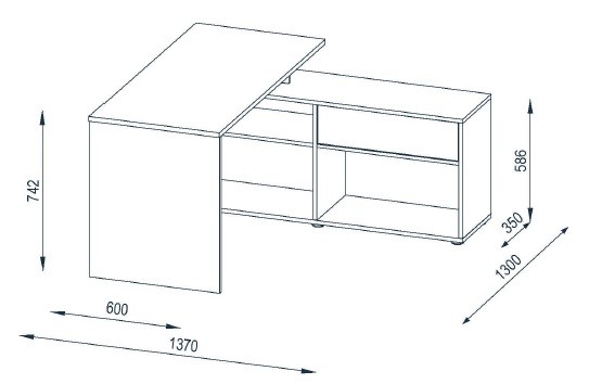 Bureau contemporain avec rangement coloris blanc Adolphe