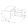 Bureau contemporain avec rangement coloris gris béton/blanc Adolphe