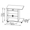 Bureau informatique contemporain sur roulettes blanc Lillirose