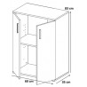 Meuble de rangement contemporain 2 portes coloris blanc/chêne Candice