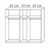 Armoire design 5 portes 225 cm blanc alpin/chrome brillant Bella