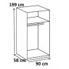 Armoire contemporaine 2 portes coloris noyer Siberia