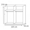 Armoire contemporaine portes coulissantes coloris chêne clair Madox