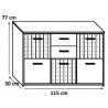 Meuble de rangement design 5 portes/2 tiroirs coloris blanc/beton Colibri