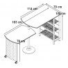 Table de cuisine contemporaine modulable blanche Sacha