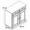 Buffet/Bahut rustique en pin massif blanc Vilo