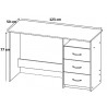 Bureau contemporain coloris blanc Sofiane