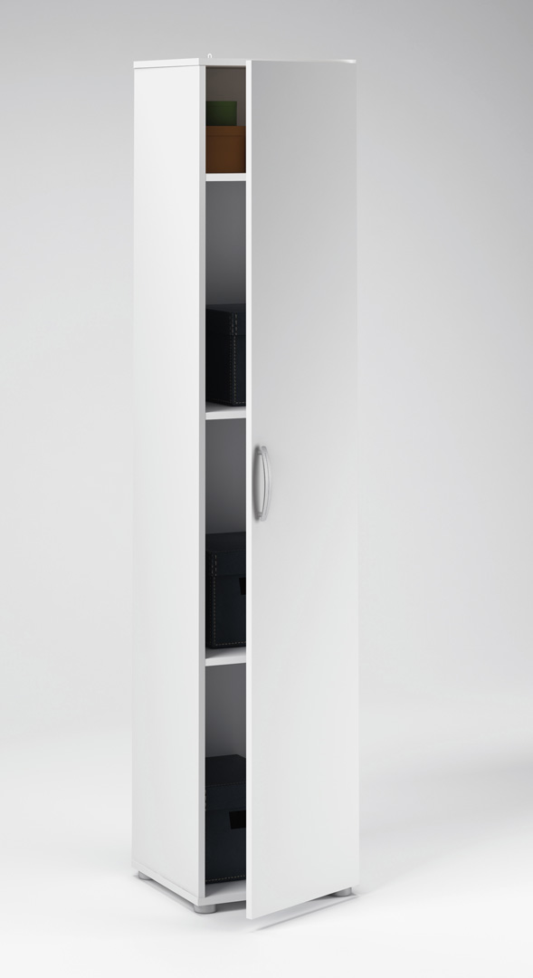 Armoire De Rangement Contemporaine 1 Porte Blanche Curly Matelpro