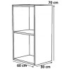 Meuble haut de cuisine contemporain 60 cm 1 porte chêne brossé/blanc mat Thiva