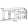 Buffet/bahut design 4 portes/1 tiroir coloris blanc brillant Joyce