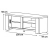 Meuble TV contemporain 130 cm chêne clair Marijo