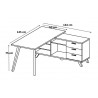 Bureau d'angle contemporain coloris chêne/gris mat Sarah