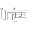 Meuble TV contemporain chêne canyon 140 cm Sonia