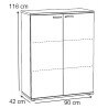 Armoire basse de bureau contemporaine coloris bouleau gris Alrun