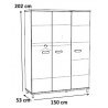Armoire enfant contemporaine coloris grège/blanc Violine
