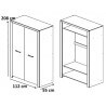 Armoire contemporaine 2 portes chêne clair Melinor