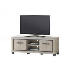 Meuble TV contemporain 150 cm coloris chêne clair Freddy