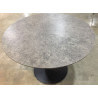 Table basse contemporaine en bois et métal noir Ø 105 cm Jeff