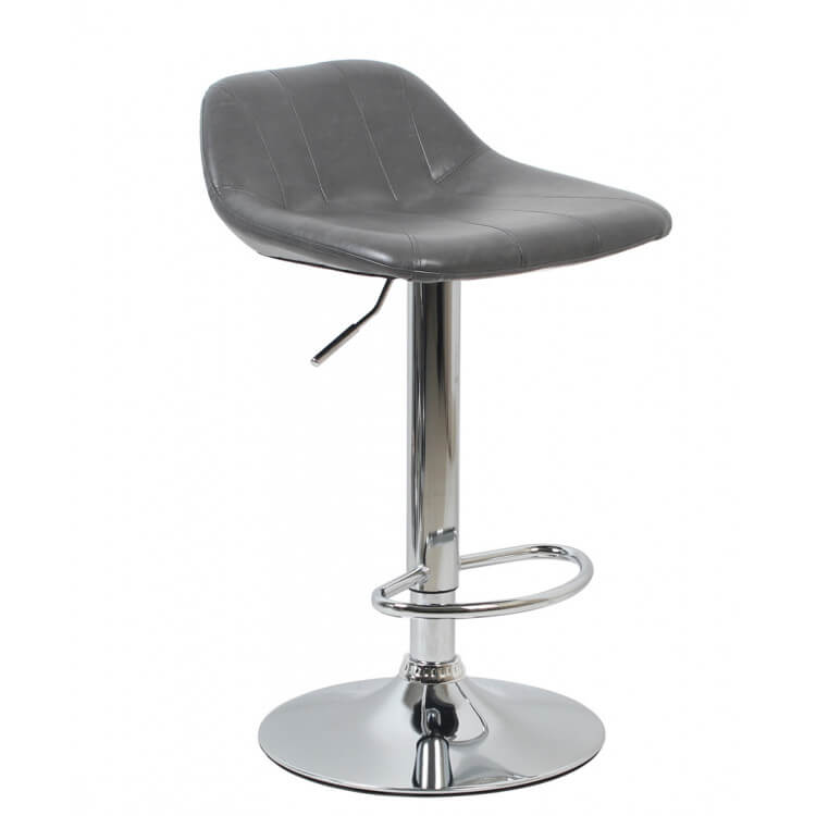 Tabouret de bar design en PU gris (lot de 2) Mattie