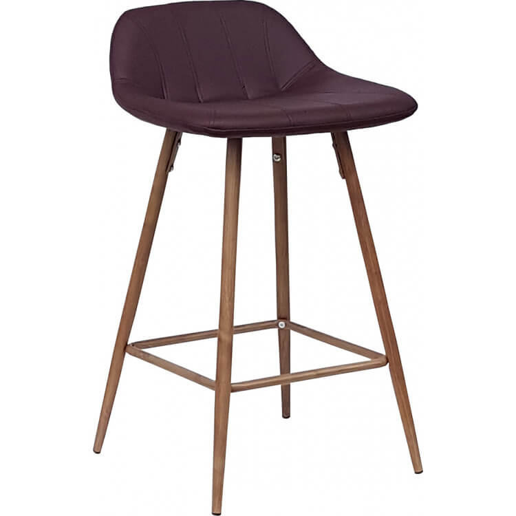 Tabouret de bar design en PU bordeaux (lot de 2) Mattie II