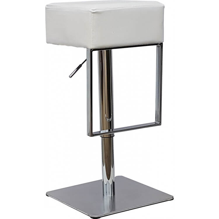 Tabouret de bar design en PU blanc Matisse