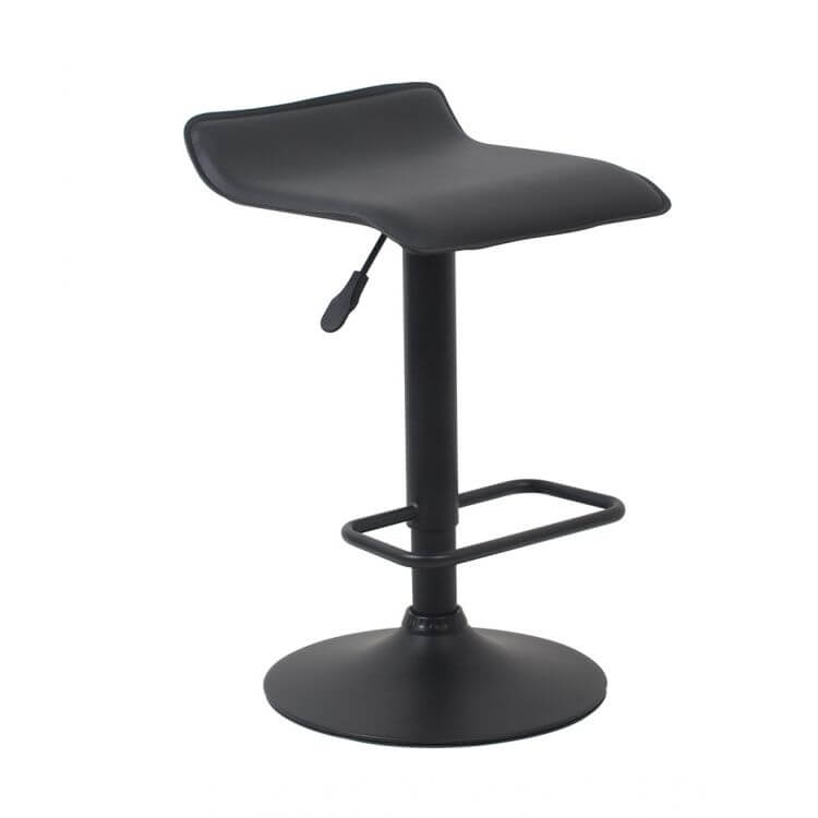 Tabouret de bar design en PU noir (lot de 2) Lover
