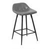 Tabouret de bar design en PU gris (lot de 2) Mattie II