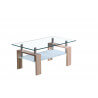 Table basse design en verre et bois chêne clair Madère