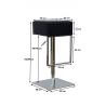 Tabouret de bar design en PU noir Matisse