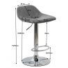 Tabouret de bar design en PU gris (lot de 2) Mattie