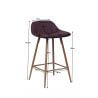 Tabouret de bar design en PU bordeaux (lot de 2) Mattie II