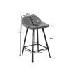 Tabouret de bar design en PU gris (lot de 2) Mattie II