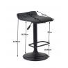 Tabouret de bar design en PU noir (lot de 2) Lover
