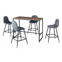 Ensemble table et tabourets moderne métal et bois Boston