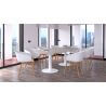 Chaise d'accueil design bois et PVC bleu (lot de 4) Ostende