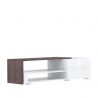 Meuble TV design gris/blanc/blanc laqué Paco