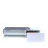 Meuble TV design gris/blanc/blanc laqué Paco