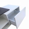 Meuble TV design gris/blanc/blanc laqué Paco