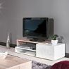 Meuble TV design chêne/blanc/blanc laqué Paco