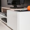 Meuble TV design chêne/blanc/blanc laqué Paco