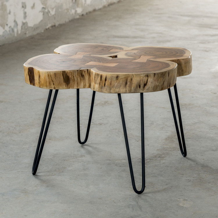 Table basse contemporaine en bois massif d’acacia Antoine