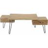 Table basse design à 2 tiroirs en bois massif d’acacia Amandine