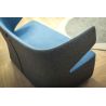 Fauteuil design 1 place en tissu gris/bleu Jordana