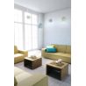 Fauteuil design 1 place en tissu bleu clair Sofiane