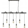 Suspension industrielle en métal gris ancien 7 ampoules Heloïse