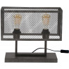 Lampe de table vintage rectangulaire en métal gris 2 lampes Manon