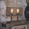 Lampe de table vintage rectangulaire en métal gris 2 lampes Manon
