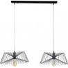 Suspension industrielle en métal gris 2 lampes Ø 40 cm Hélène